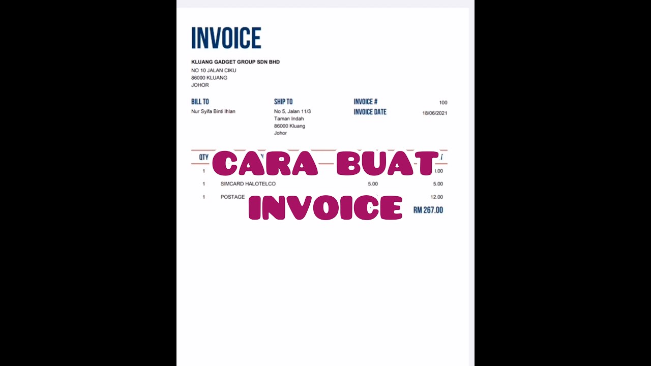 cara mudah buat invoice untuk customer 1