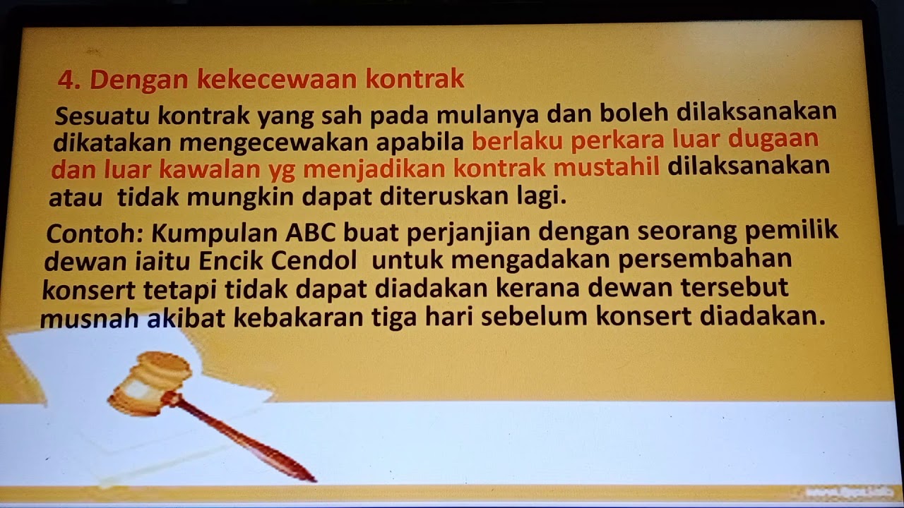 pengajian perniagaan penggal 2 stpm akta kontrak bhg 5 syarat kontrak pelepasan kontrak